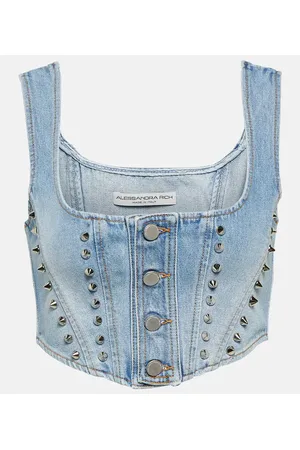 Alessandra Rich Cropped-Top aus Denim