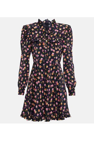 Alessandra Rich Bedrucktes Minikleid aus Seide