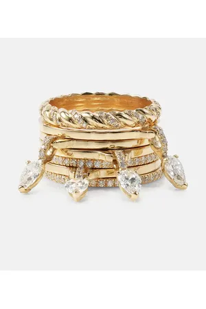 Rainbow K Ring Drop Alliances aus 18kt Gelbgold mit Diamanten