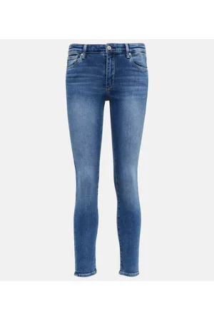 AG Jeans Mid-Rise Skinny Jeans Prima Ankle
