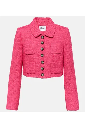 Self-Portrait Cropped-Jacke aus Bouclé