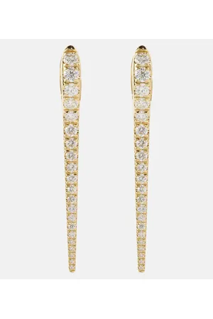 Melissa Kaye Ohrringe Lola Needle Medium aus 18kt Gelbgold mit Diamanten