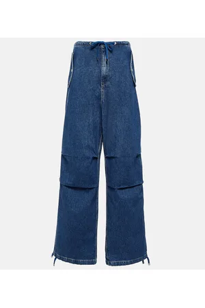 DION LEE Mid-Rise Wide-Leg Jeans Parachute
