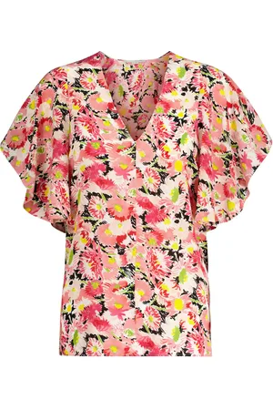 Stella McCartney Bedrucktes Top aus Crêpe de Chine