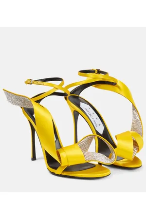 AREA X Sergio Rossi Verzierte Sandalen aus Satin