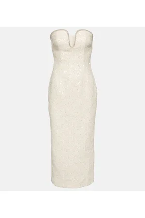 Self-Portrait Bridal Midikleid aus Bouclé mit Pailletten