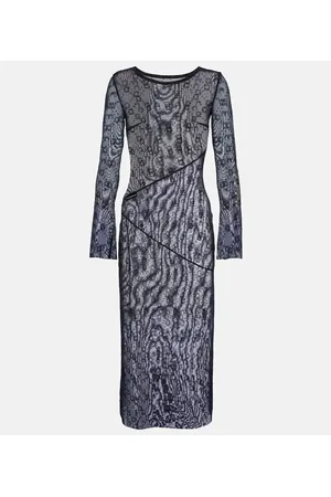 Marine Serre Midikleid Moonogram aus Mesh