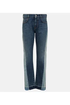 Stella McCartney Mid-Rise Straight Jeans Spliced