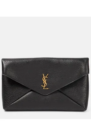 Saint Laurent Clutch Cassandre Large aus Leder