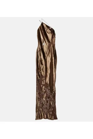The Sei One-Shoulder-Robe aus Seidensamt