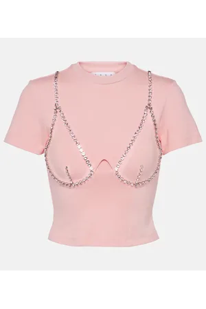AREA Verziertes T-Shirt aus Jersey