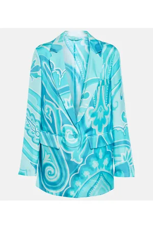 Etro Bedruckter Blazer aus Seiden-Twill