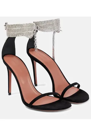 Amina Muaddi Sandalen Giorgia aus Veloursleder