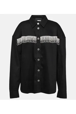 ROTATE Verzierte Oversize-Jeansjacke