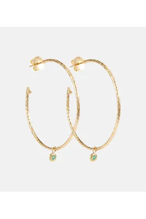 Octavia Elizabeth Ohrringe Nesting Gem Medium aus 18kt Gelbgold mit Smaragden