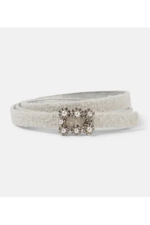 Roger Vivier Verzierter Gürtel aus Leder mit Bouclé