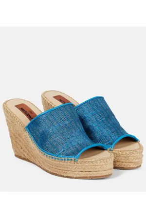 Missoni Wedge-Pantoletten mit Häkelstrick