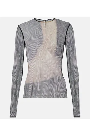 Balmain Bedrucktes Top aus Tüll