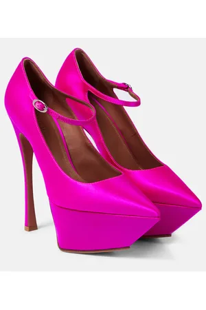 Amina Muaddi Plateau-Pumps Yigit aus Satin