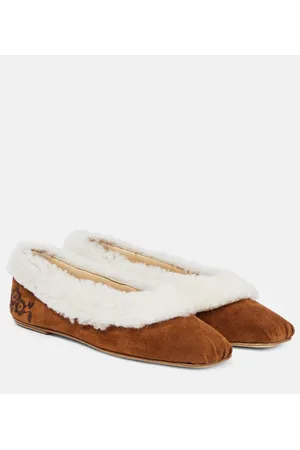 MAGDA BUTRYM Ballerinas aus Veloursleder und Shearling