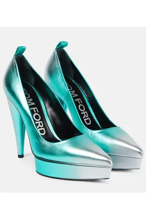 Tom Ford Plateau-Pumps aus Metallic-Leder