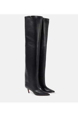 Amina Muaddi Overknee-Stiefel Fiona 60 aus Leder
