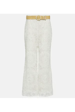 ZIMMERMANN High-Rise-Hose aus Guipure-Spitze