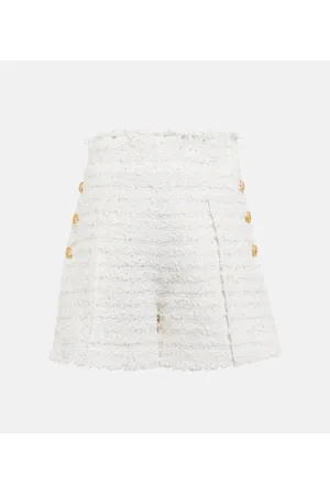 Balmain High-Rise Shorts aus Tweed