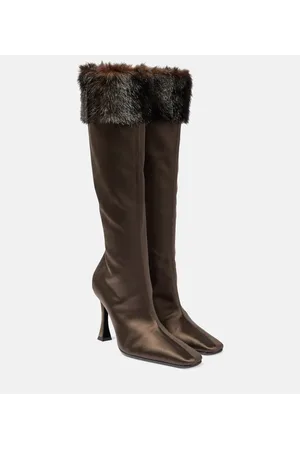 MAGDA BUTRYM Stiefel aus Satin mit Faux Fur