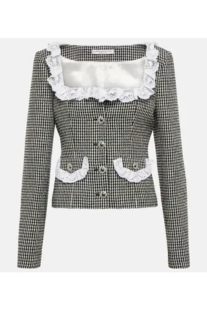 Alessandra Rich Jacke aus Tweed mit Spitze