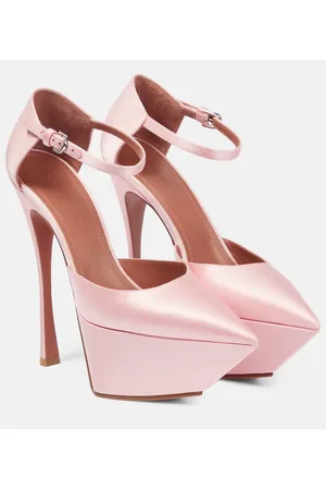 Amina Muaddi Plateau-Pumps Angelica aus Satin