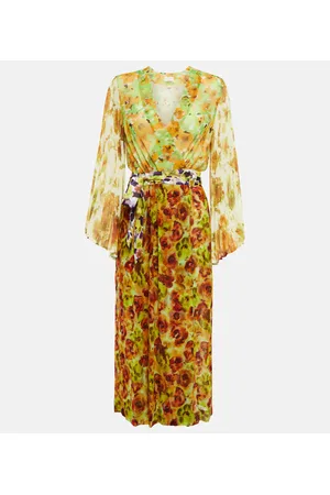 DRIES VAN NOTEN Wickelkleid aus Georgette