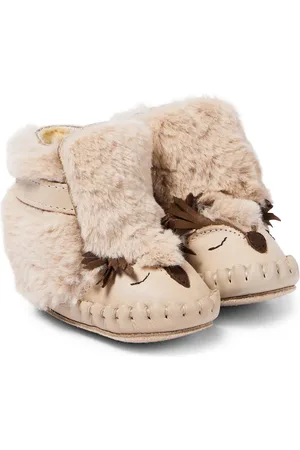Donsje Baby Schuhe Kapi Owl aus Leder mit Faux Fur
