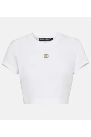 Dolce & Gabbana Cropped-Top DG aus Baumwoll-Jersey