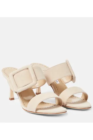 Manolo Blahnik Sandalen Gable 80 aus Veloursleder