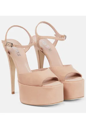 PARIS TEXAS Plateausandalen Pamela aus Veloursleder