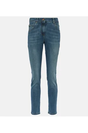 Brunello Cucinelli High-Rise Cropped Skinny Jeans