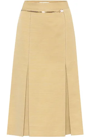 Victoria Beckham Midirock aus Leinen und Baumwolle