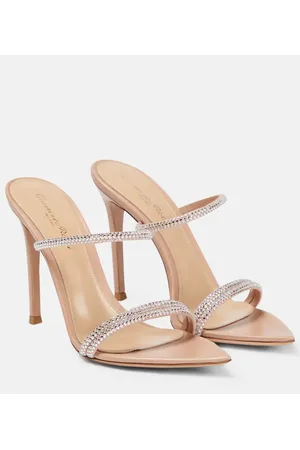 Gianvito Rossi Verzierte Pantoletten aus Leder