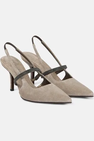 Brunello Cucinelli Slingback-Pumps Monili aus Veloursleder