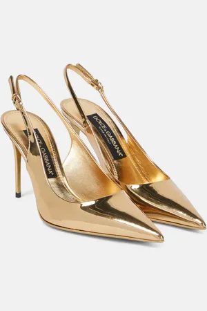 Dolce & Gabbana X Kim Slingback-Pumps Lollo aus Metallic-Leder
