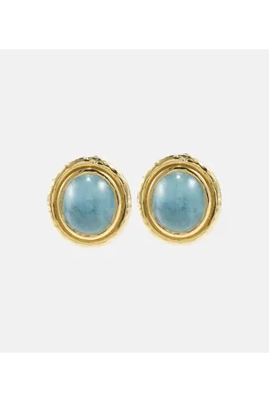 Octavia Elizabeth Ohrringe Horizon aus 18kt Gelbgold mit Aquamarin