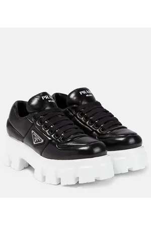 Prada Plateau-Sneakers aus Nappaleder