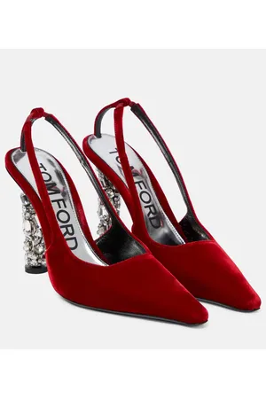 Tom Ford Verzierte Slingback-Pumps aus Samt