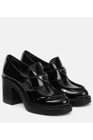 Prada Loafer-Pumps Chocolate aus Lackleder