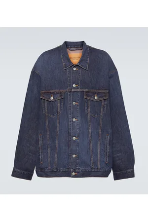 Balenciaga Oversize-Jeansjacke aus Baumwolle und Seide