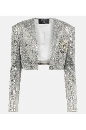 Balmain Cropped-Blazer mit Pailletten