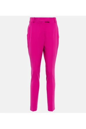The Attico High-Rise-Hose Berry aus Crêpe