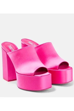 PARIS TEXAS Plateau-Pantoletten Sasha aus Satin