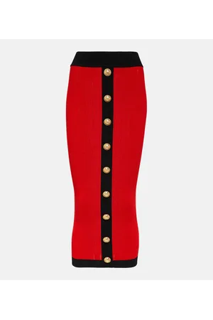 Balmain Midirock aus Rippstrick